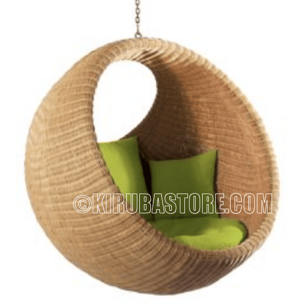 Jute Cane Swing Hanging Chair With Cushion