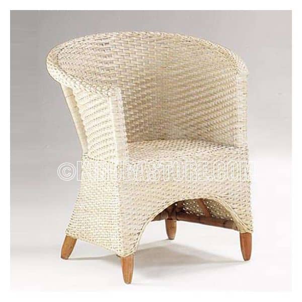 Cane Craft White Armchair with cushion