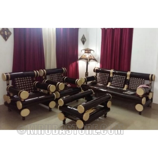 Cane Craft 3+1+1 Seater Bamboo Sofa + Glass Teapoy
